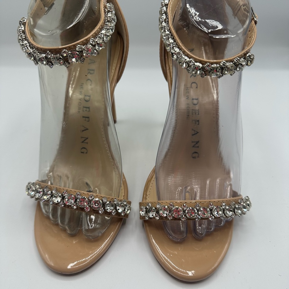Marc Defang Naomi Nude Rhinestone Bridal & Pageant Heels Size 7.5